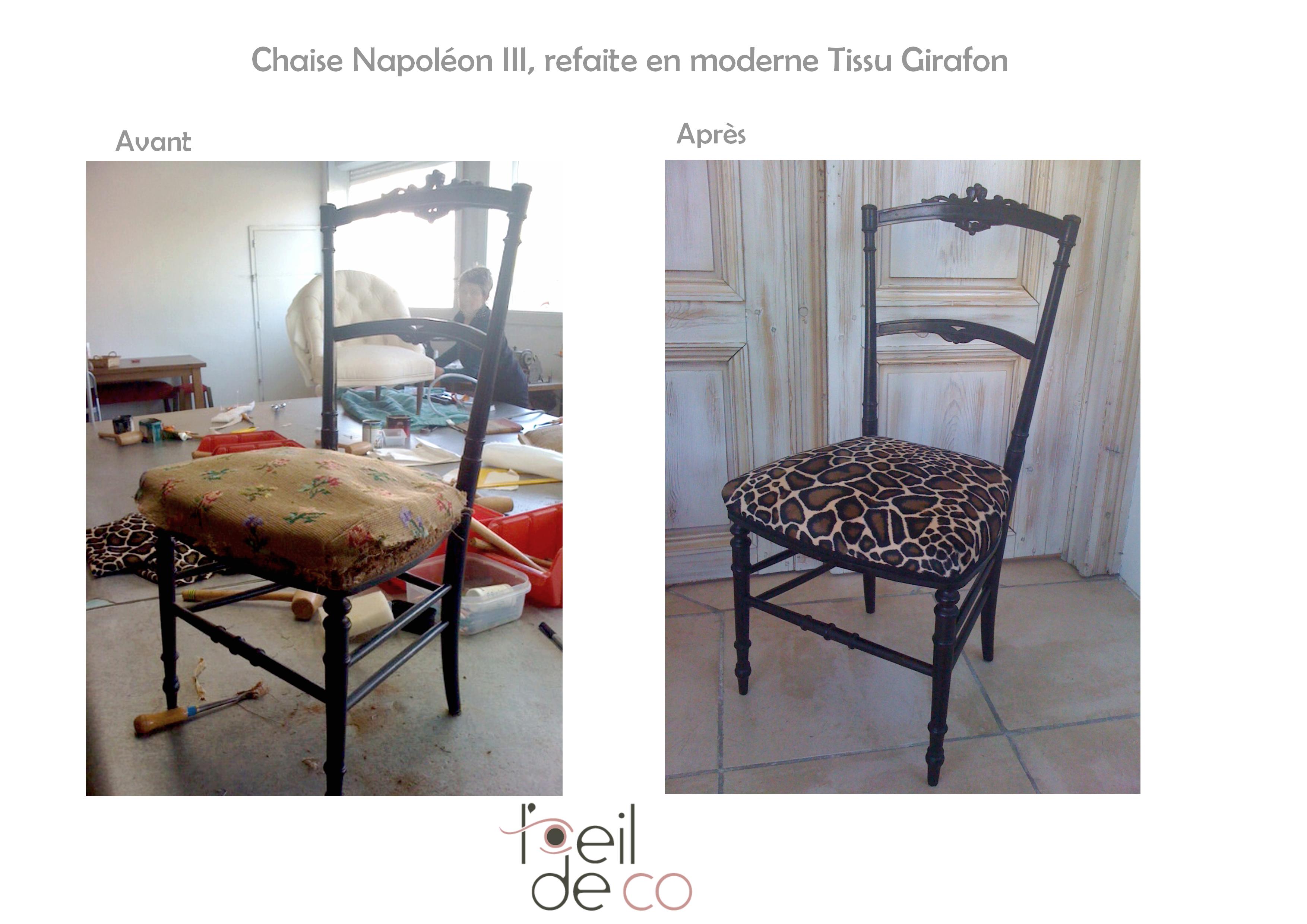 chaise_napoleonIII_tissu_girafon